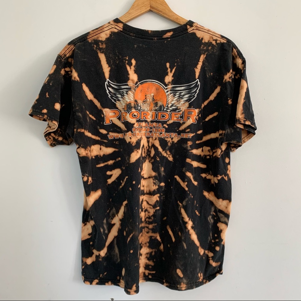 DIY bleach dye moto tee